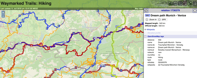 Waymarked Trails GPX Downloads Hiking Cycling Long Distance